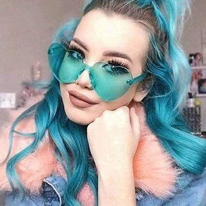 NWT Turquoise Heart Sunglasses with Pouch